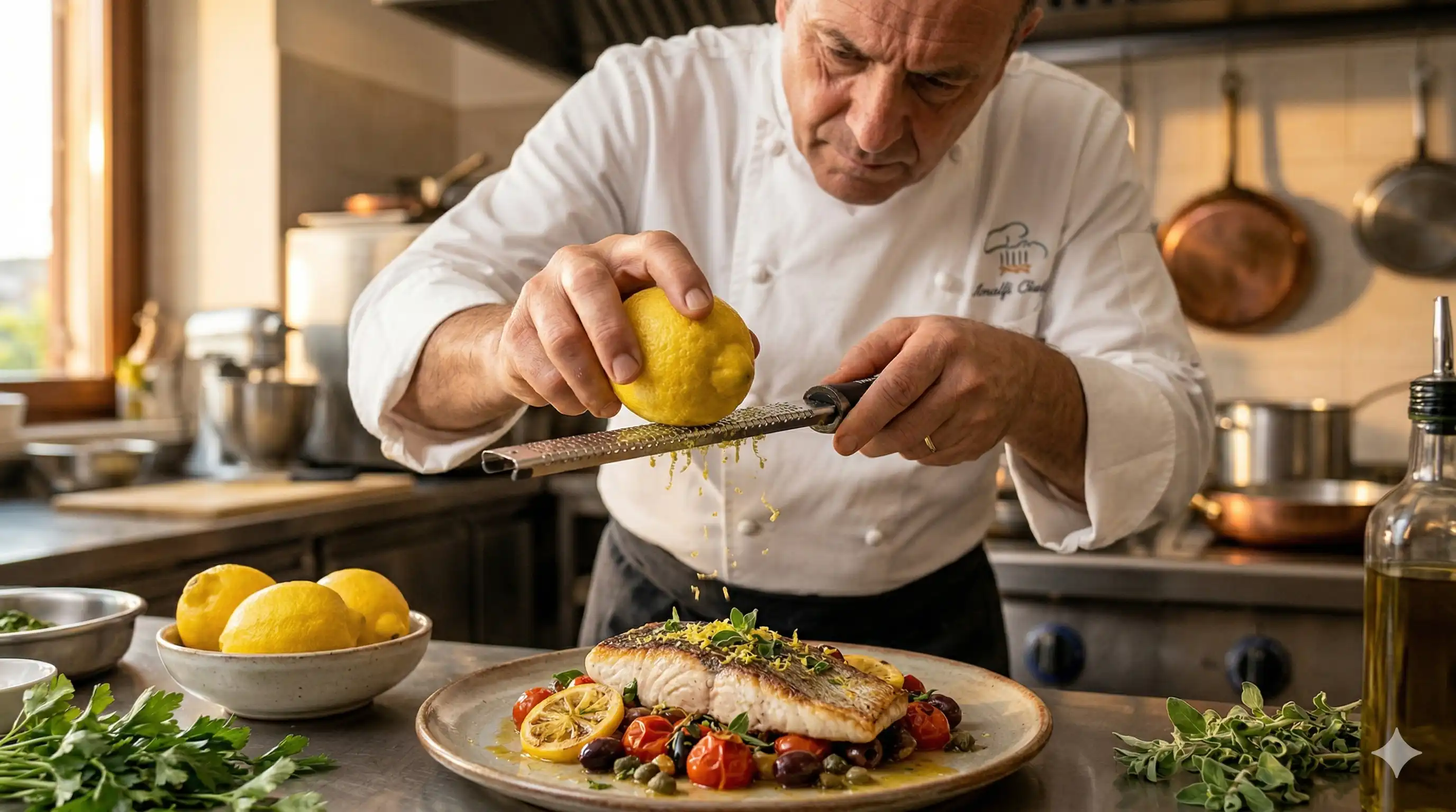 Chef Antonio Ferrara preparing a signature dish